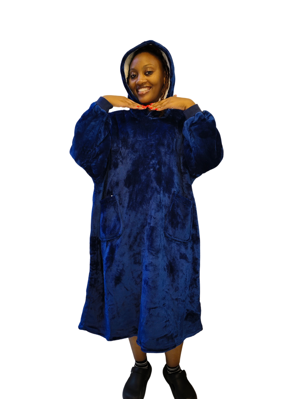 Unisex Hoodie Blanket - Navy Blue