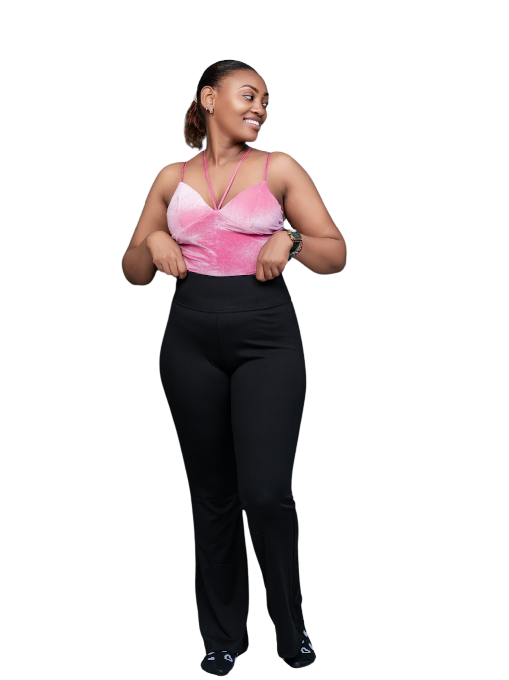 Black High-Waist Flared Leggings