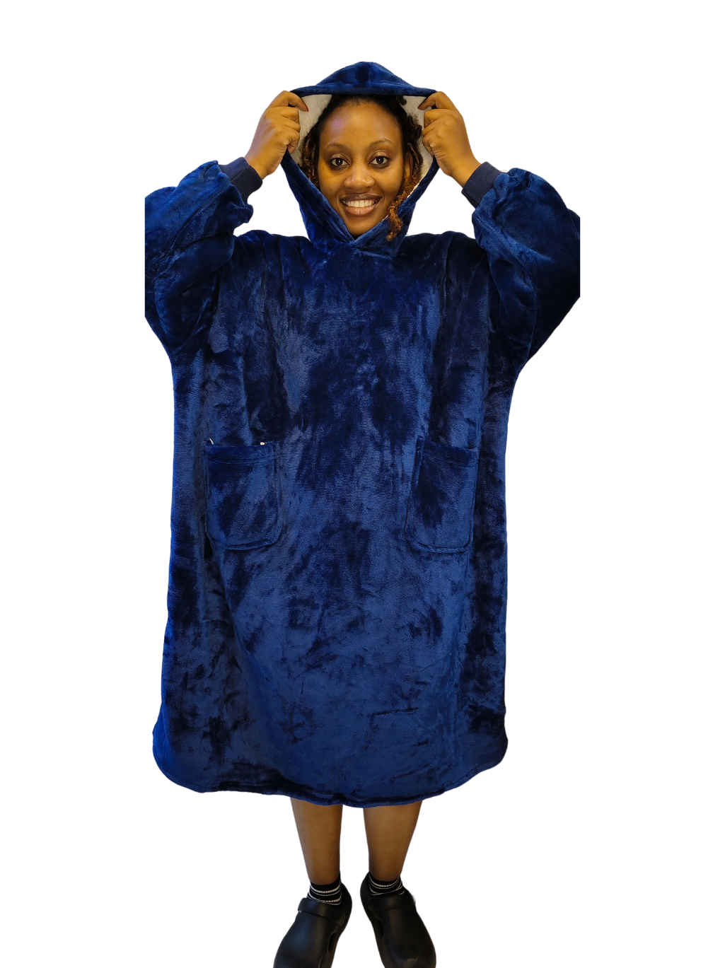 Unisex Hoodie Blanket - Navy Blue