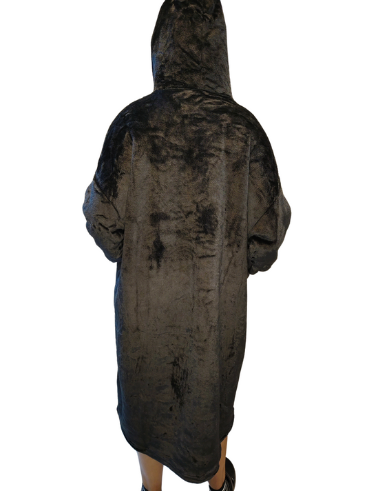 Unisex Hoodie Blanket - Black