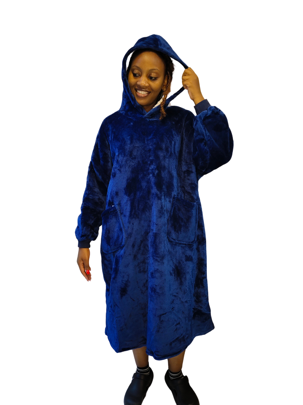 Unisex Hoodie Blanket - Navy Blue